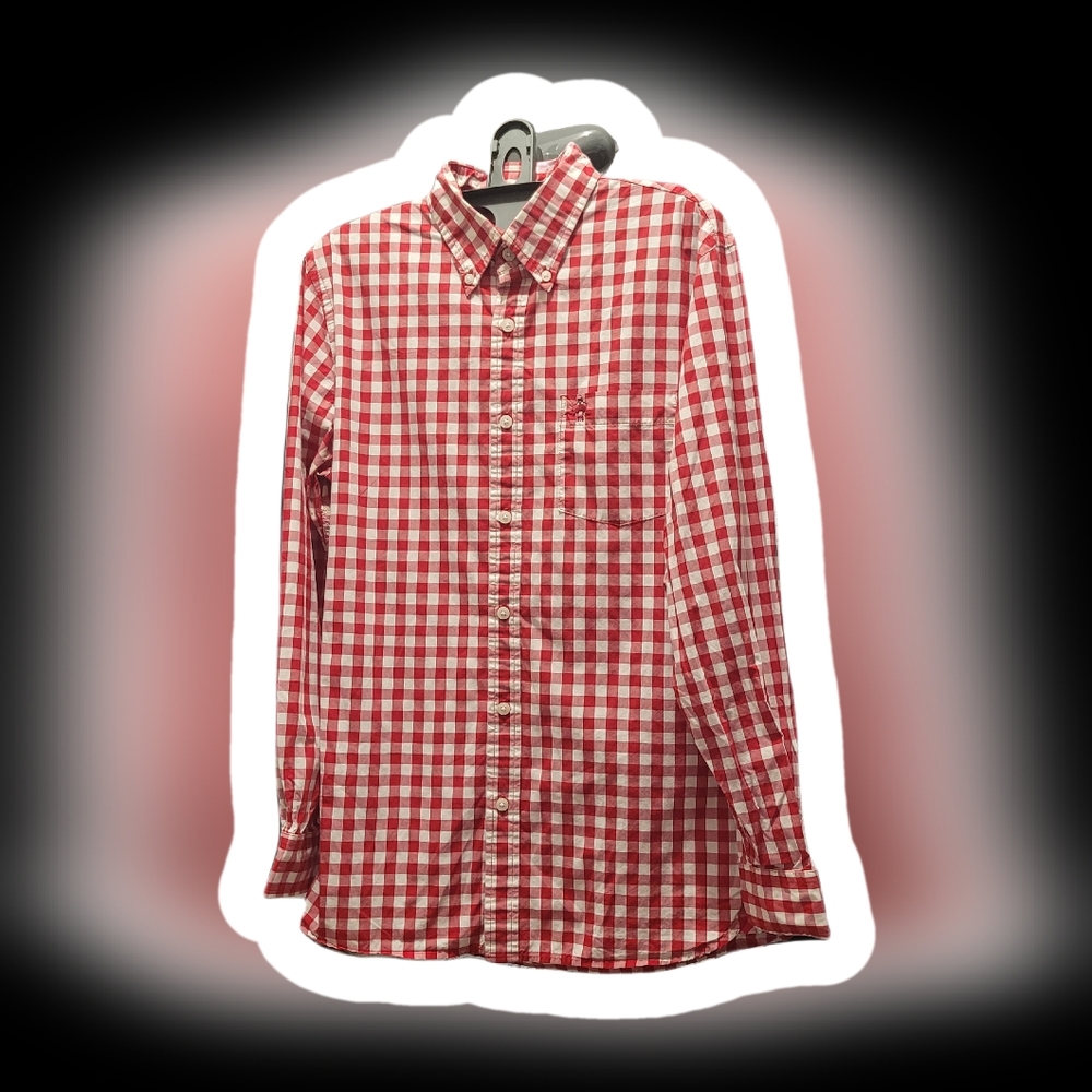 Red Gingham Button Down Shirt